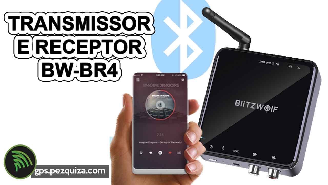 RECEPTOR E TRANSMISSOR BLUETOOTH BlitzWolf BW-BR4 LONGO ALCANCE PARA ÁUDIO