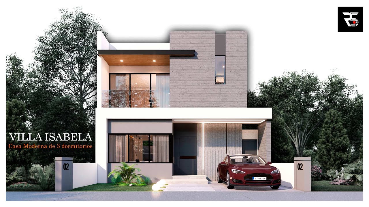 Casa de DOS PISOS y 3 DORMITORIOS | Terreno 8X16 | MODERN 3 BEDROOMS HOUSE DESIGN