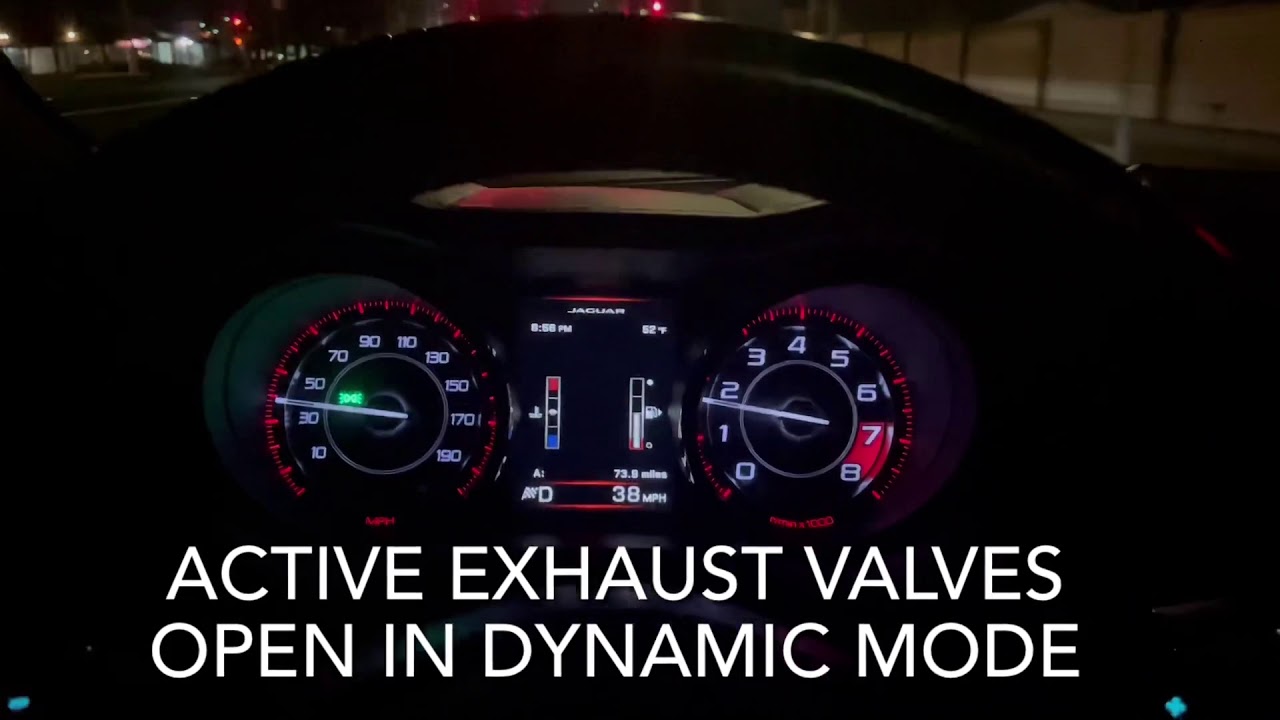 Jaguar F Type Active Exhaust Valve Demonstration, Dynamic Mode Vs Quiet Mode Sound Clip