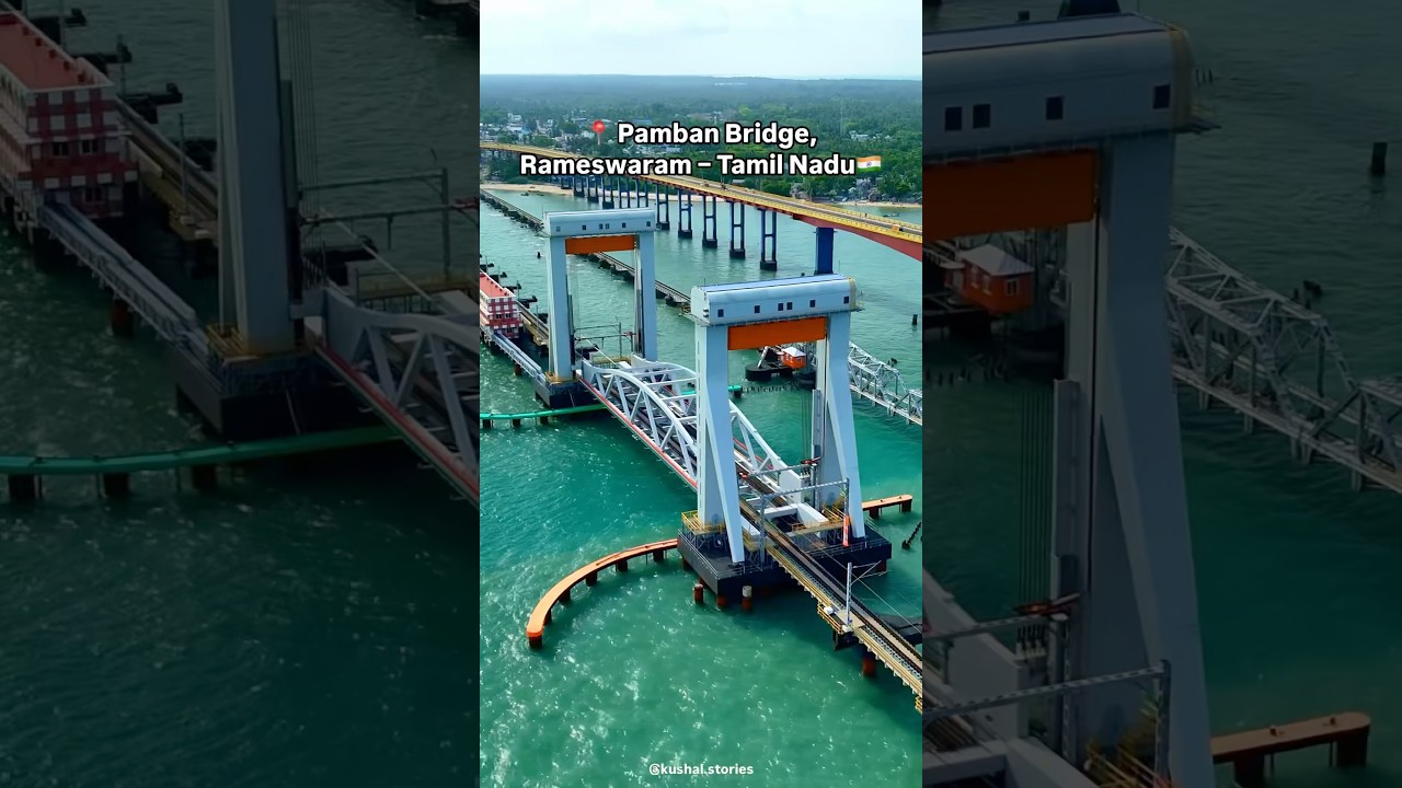 📍Pamban Bridge 🌊 India&rsquo;s first sea bridge 🇮🇳 #PambanBridge #Rameswaram #incredibleindia #pamban