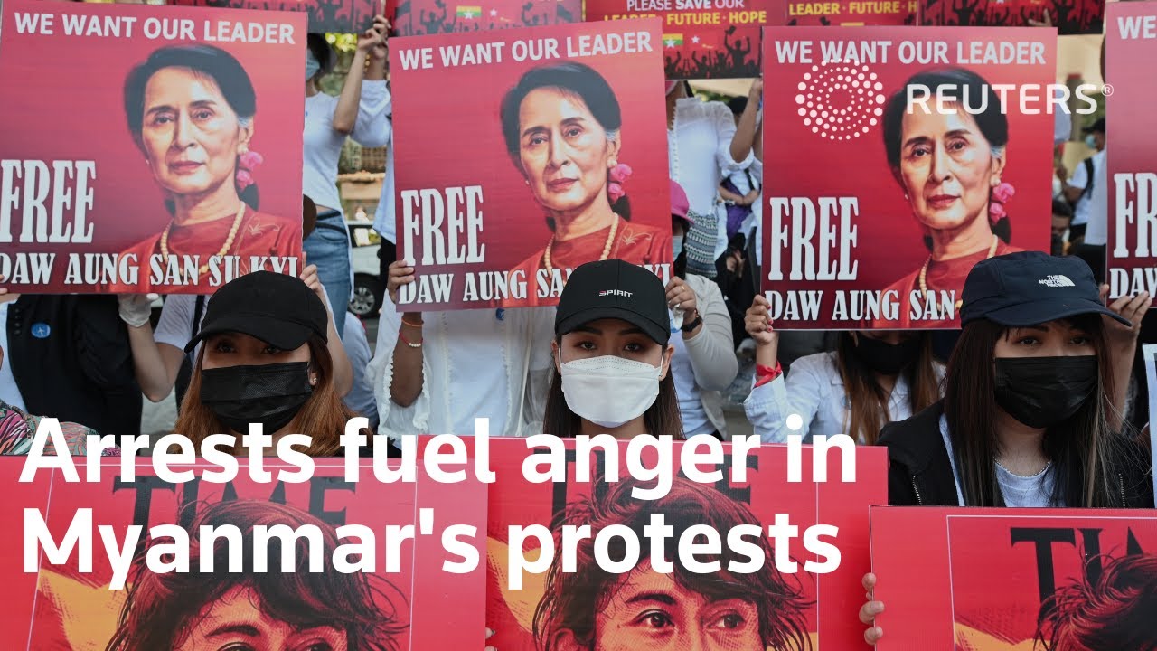 Arrests fuel anger in Myanmar's protests