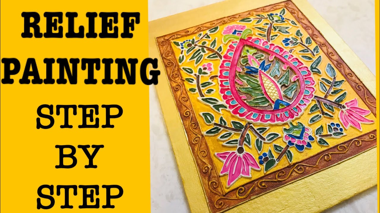 RELIEF PAINTING STEP BY STEP | PERSIAN ART | MARBLE DUST ART 1