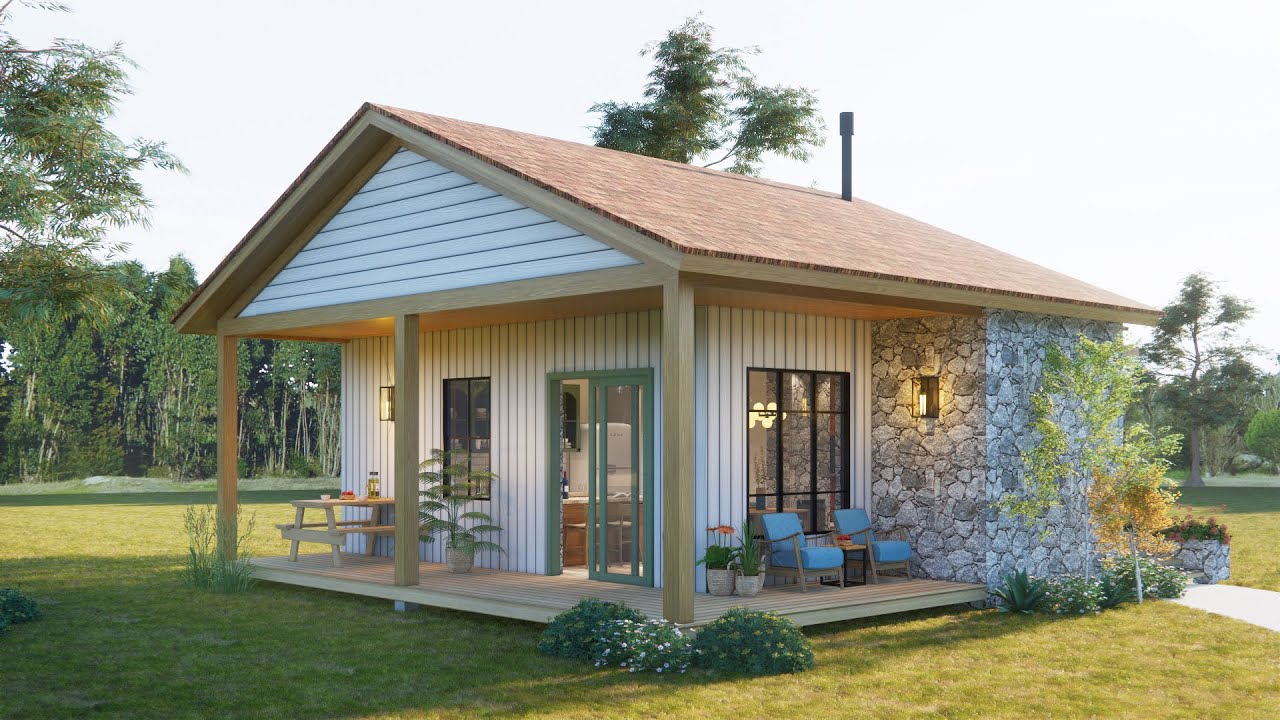 Small House Design 675 sqft 63m² | Cozy Home with Full Floor Plan & Exact Measurements
