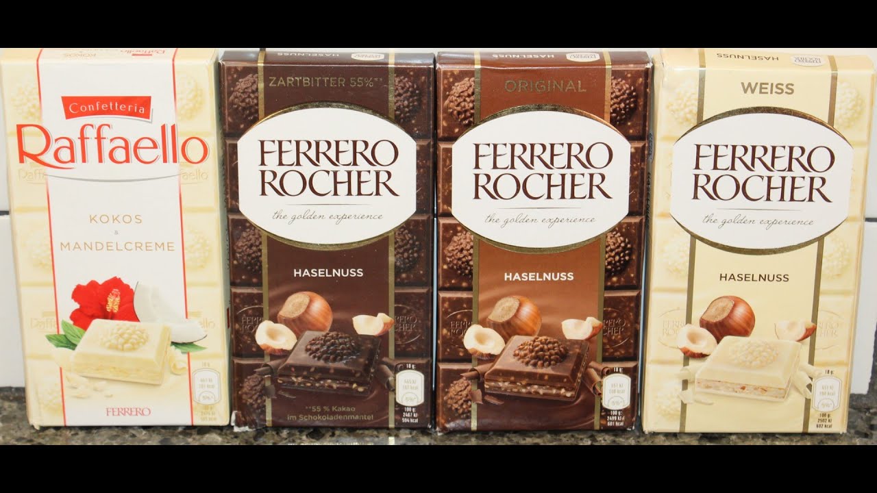 Raffaello Coconut and Almond Cream, Ferrero Rocher Hazelnut: Dark, Milk & White Chocolate Review
