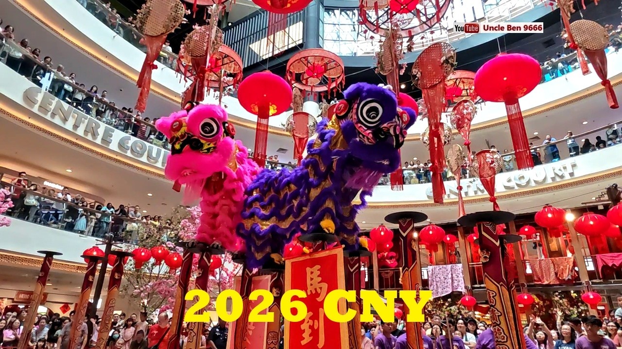 2026 CNY Acrobatic Lion Dance Performance (Double Lions) #MidValleyMegamall #吉隆坡光藝龍獅體育會