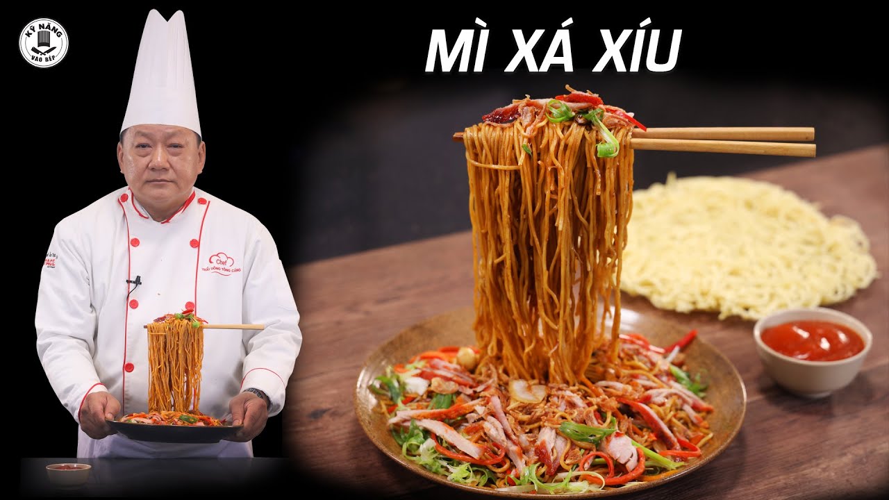 Как приготовить вкусную жареную лапшу Чар Сиу (летающая лапша) в китайском стиле | Кухонные навыки