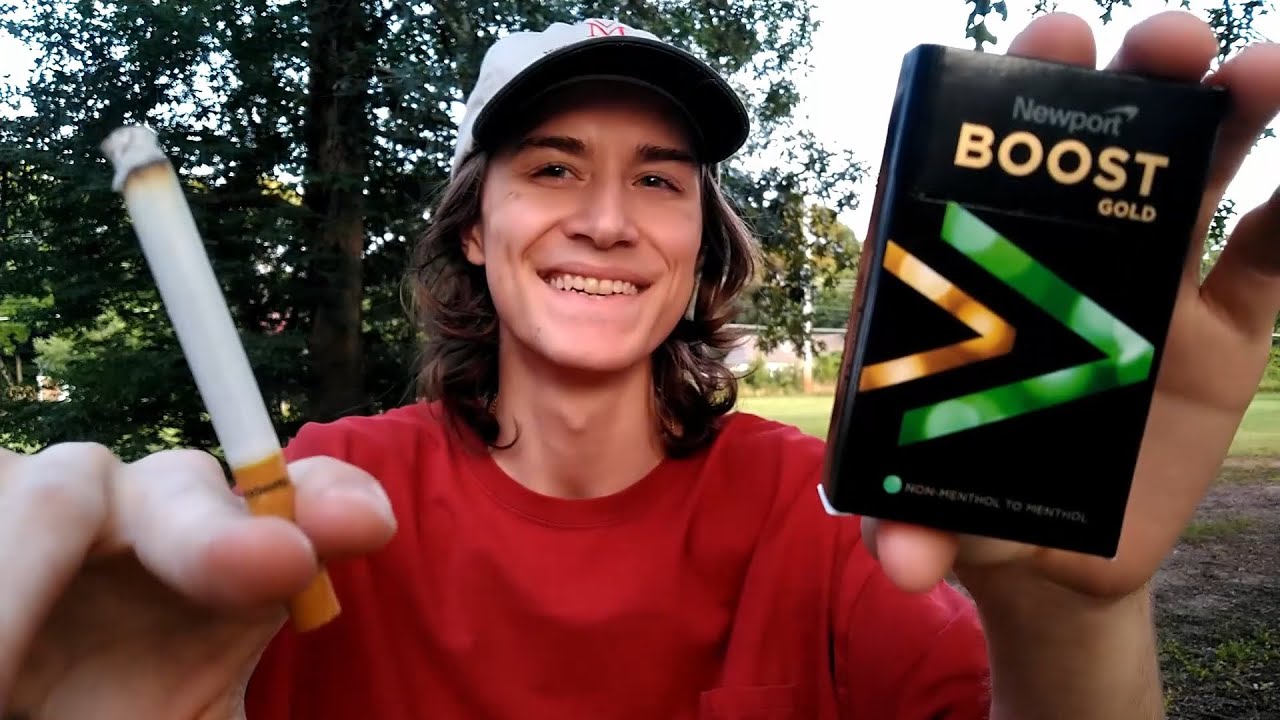 Smoking a Newport Boost Gold Cigarette - Review