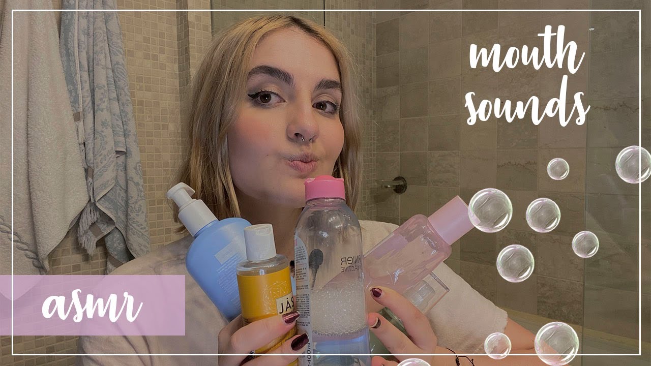 ASMR español - mi RUTINA de skincare de NOCHE (mouth sounds) - Ale ASMR :)