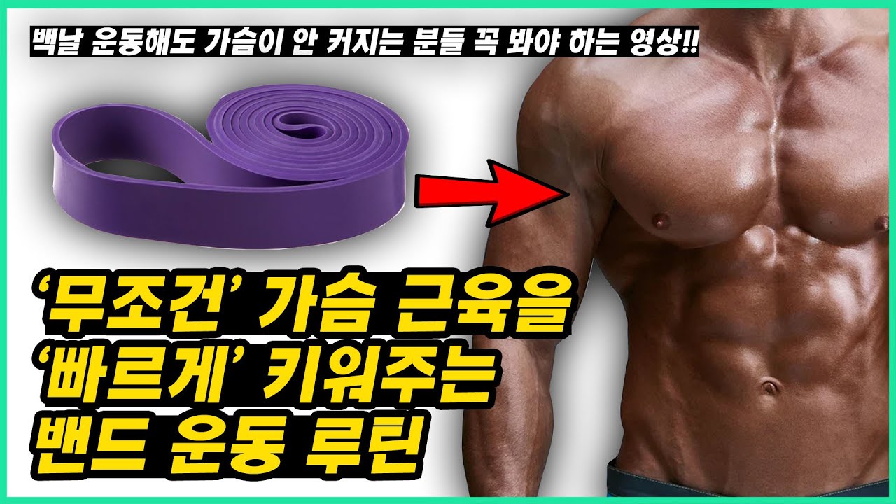 '벤치프레스' 없이 집에서 빠르게 가슴 근육을 키워주는 '밴드' 홈트 루틴(세트, 반복수 완벽 정리) | 100% 득근 보장