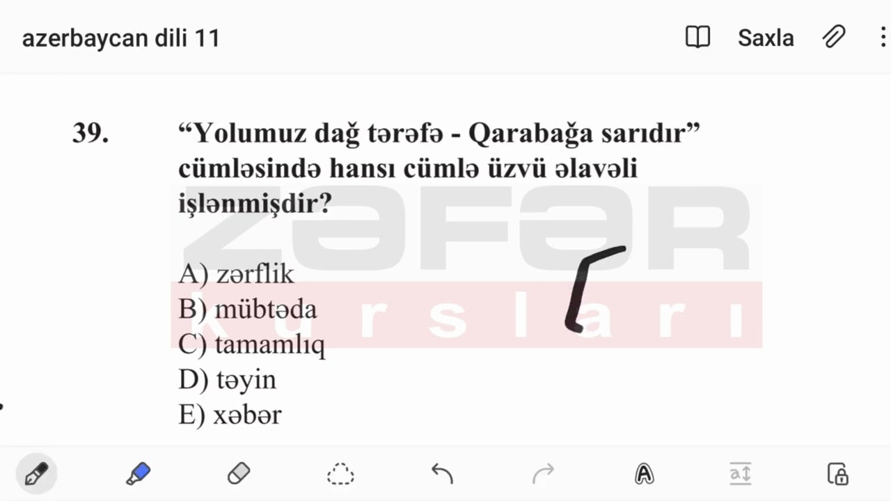 Zəfər kursları 29.01.2023 Azərbaycan dili 11ci sinif