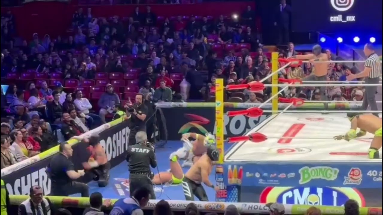 CMLL: Mercurio, Minos I y Minos II 🆚 Pequeño Pólvora, Full Metal y Rostro de Acero