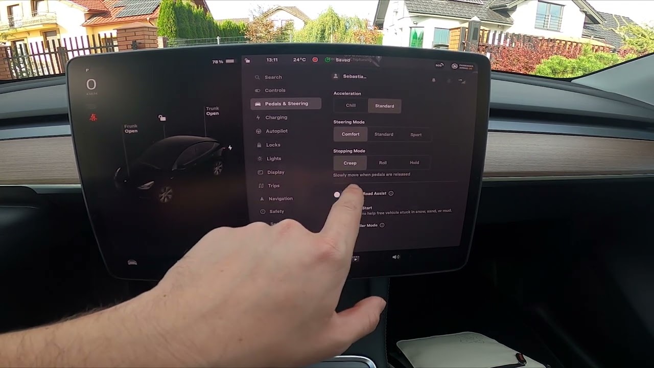 How to Change Stoping Mode in Tesla Model Y ( 2020 - now ) | Manage Stoping and Braking