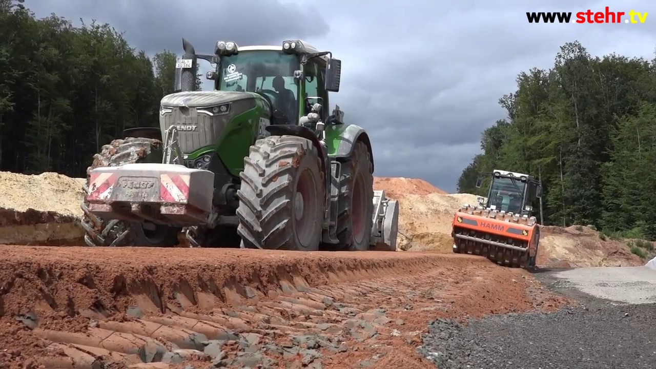 Fendt 1050 - Stehr Anbau-Bodenfräse SBF 24-2 - Neubau A 49 in Nordhessen