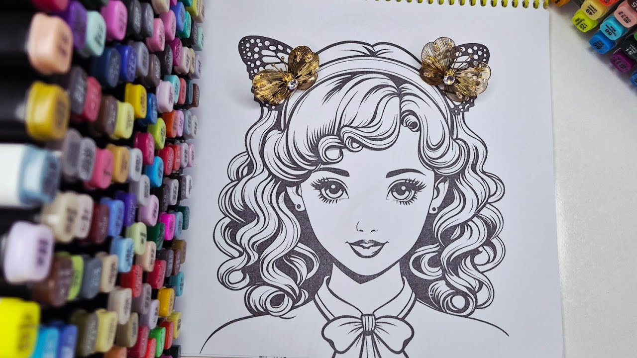Magic Cozy Coloring ASMR 🌙✨ | Cute Doll Girl Coloring for Relaxation, Sleep & Stress Relief | QAMAR