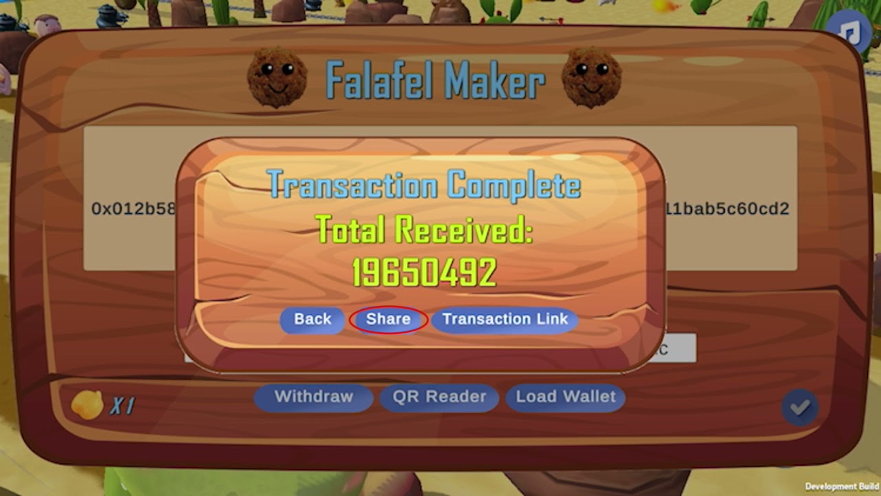 FALAFEL Upcoming Blockchain Game  - Earnings Withdrawal Demo