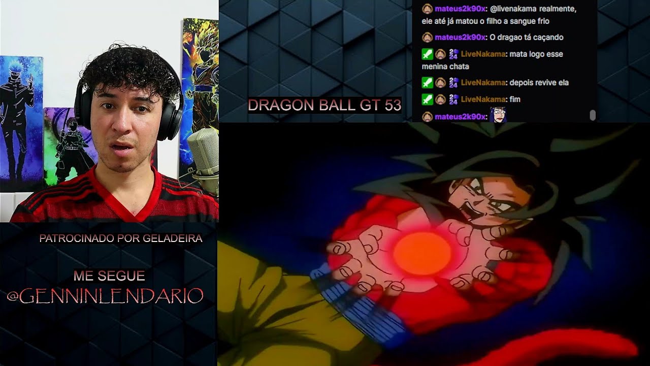Genninlendário reagindo ao Goku ssj4 derrota o Dragão de 7 estrela Dragon Ball GT Episódio 53