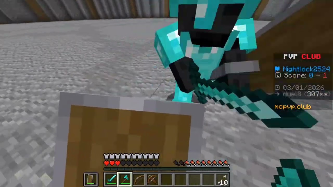 Practicing Minecraft axe and shield pvp (pvp club server) 