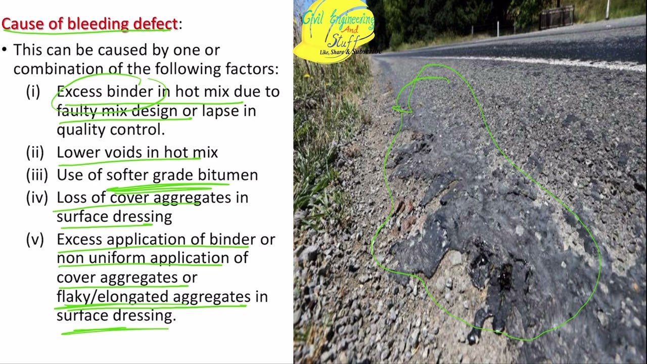 Surface defect in flexible pavement | Flexible pavement distress part 1