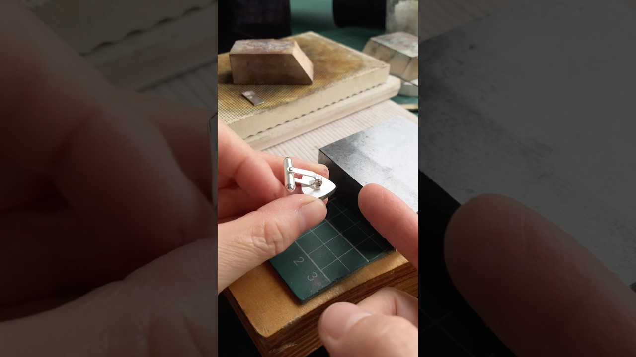 Installing the back of a cufflink. #cufflinks