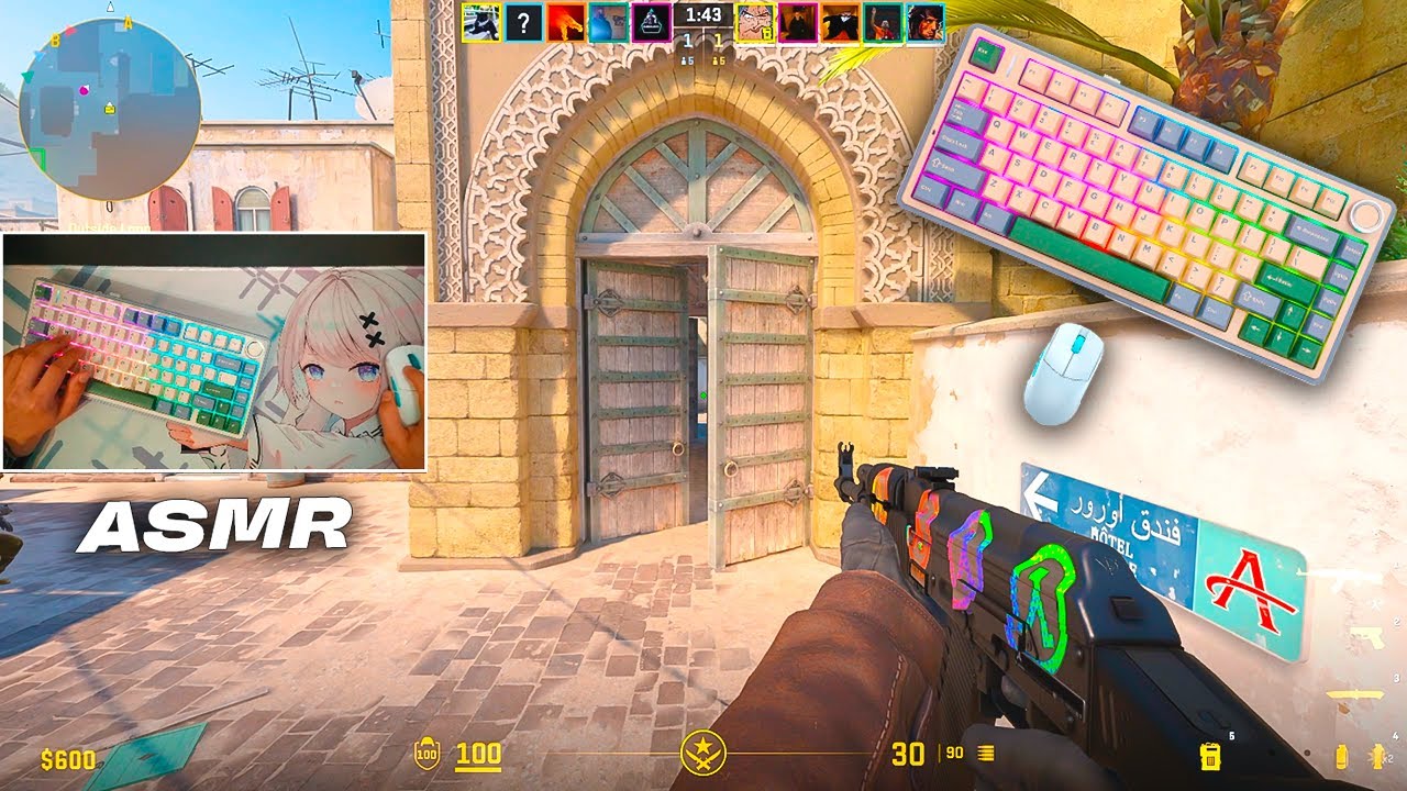CS2 Dust 2 Gameplay (No Commentary)😴Only Relaxing Keyboard Sounds🎧 Aula F75 ASMR Chill 🤩