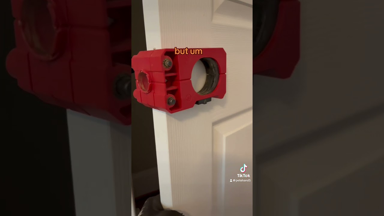 Cut out holes for door knobs! It&rsquo;s not as scary or intimidating as it may seem! #carpentry #diy #fyp