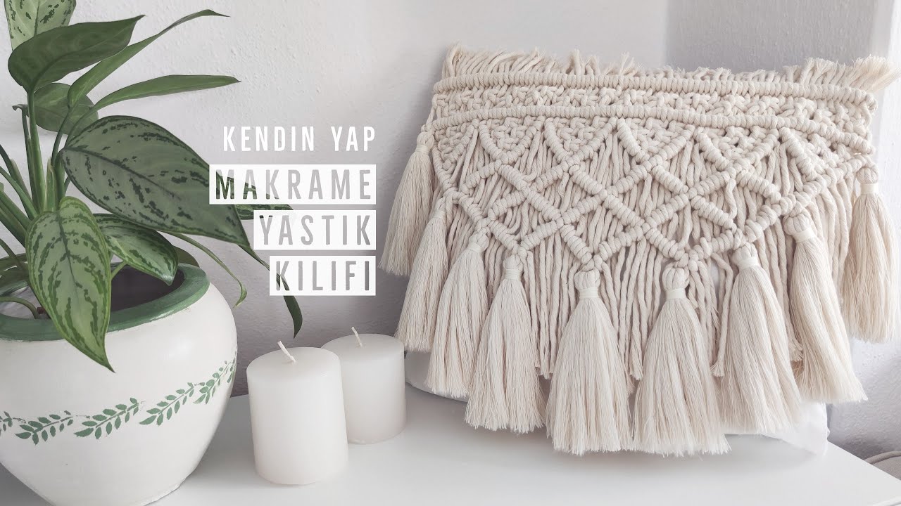 KENDİN YAP Bohem Makrame Yastık ! DIY Macrame Pillow #EVDEKAL #STAYHOME