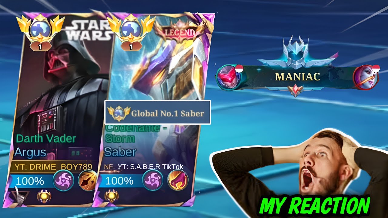 DUET MAUT RAJA LATE GAME BARENG TOP GLOBAL 1 SABER AUTO GW DI GENDONG BELIAU😃 - MLBB