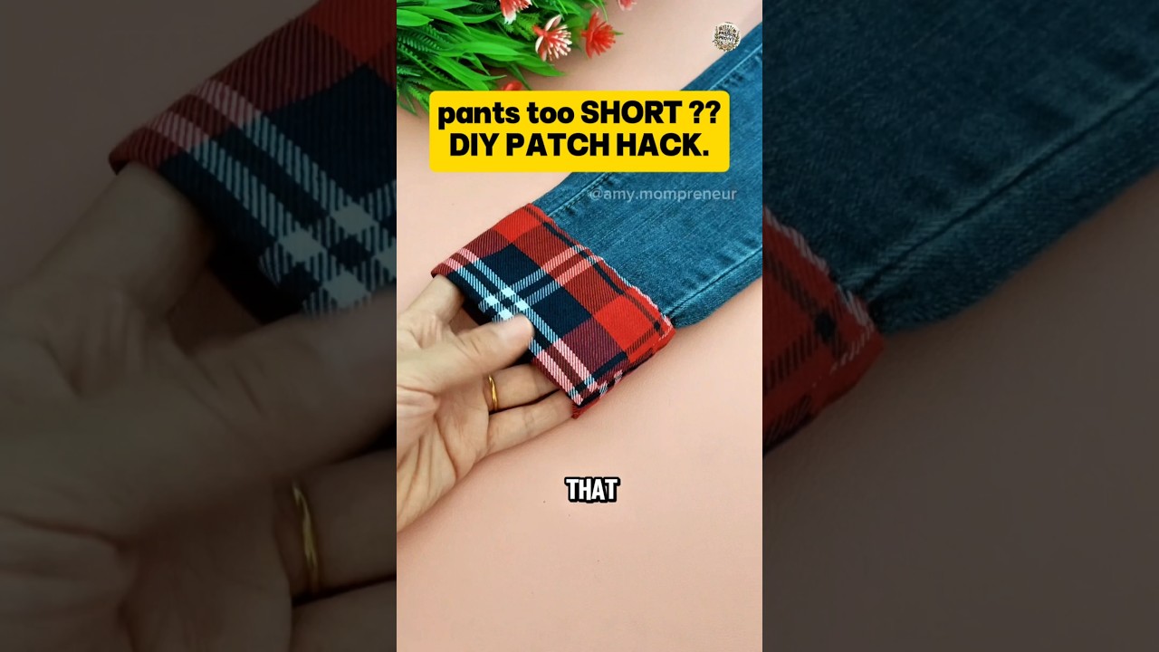 DIY Hack: How to make Jeans Longer in length at home  #shorts #sewing #diyfashion
