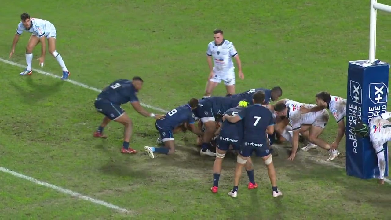 TOP 14 - Essai de L&eacute;o COLY (MHR) - Montpellier H&eacute;rault Rugby - Section Paloise