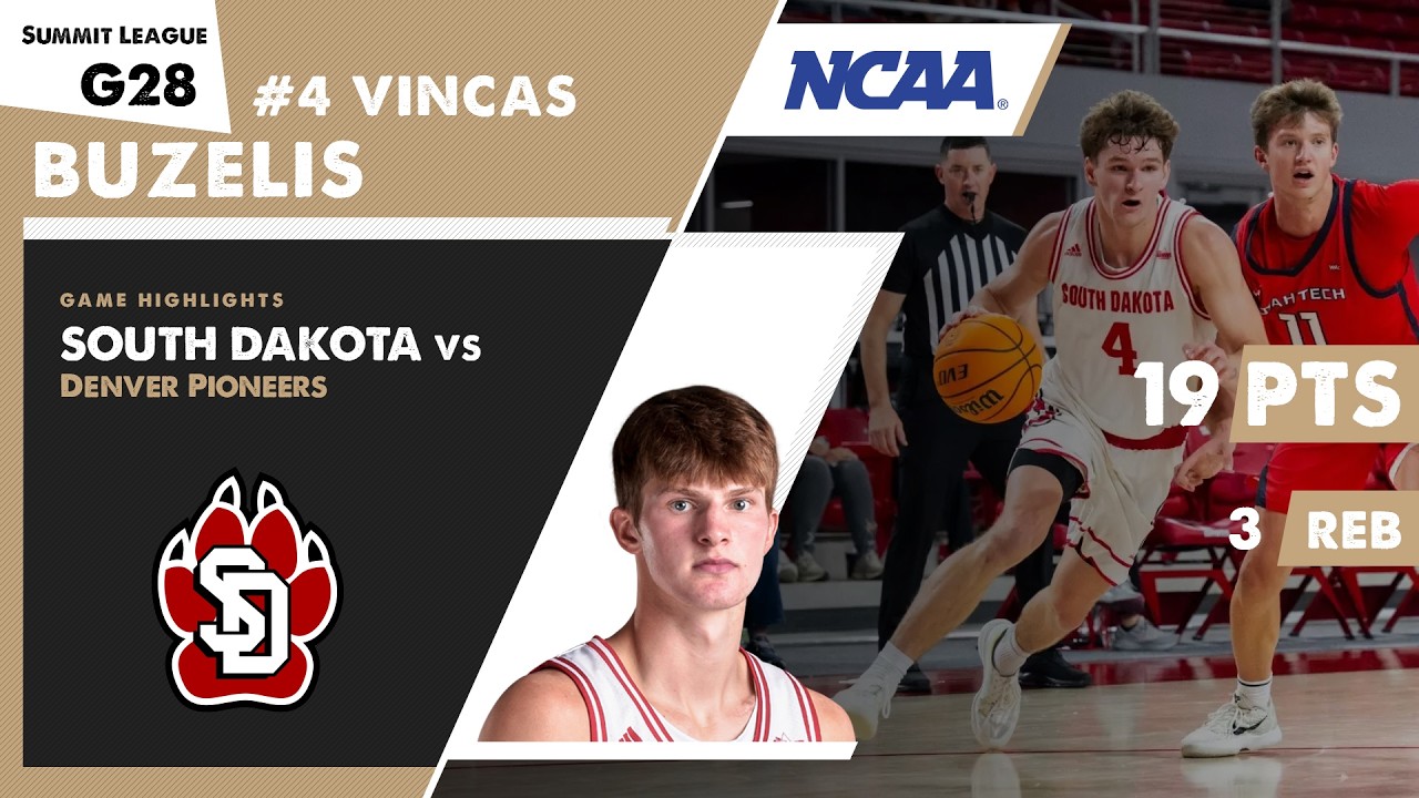 VINCAS BUZELIS 19 PTS & 3 REB South Dakota Coyotes vs Denver Pioneers