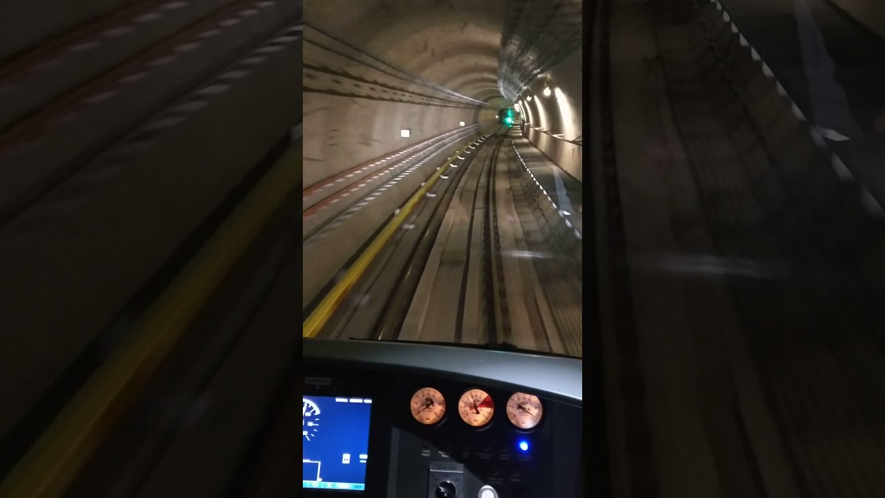 Bangalore Metro ride in Underground Tunnel at Kempegowda station Majestic, Bangalore.