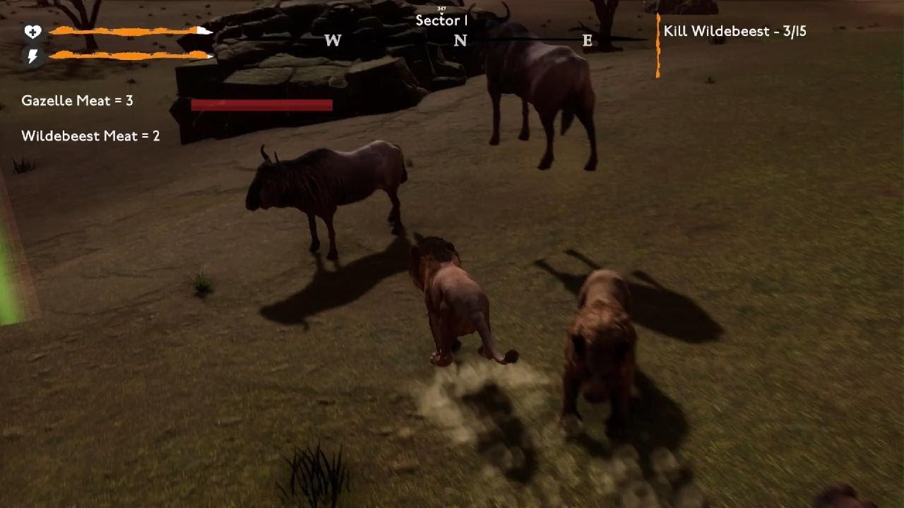 Lion Simulator Survival: caçando gnu