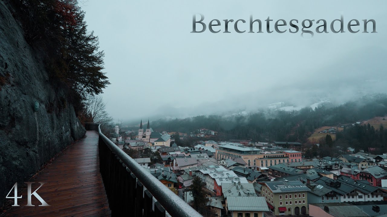 Berchtesgaden, ASMR walk in early morning snowfall 4K