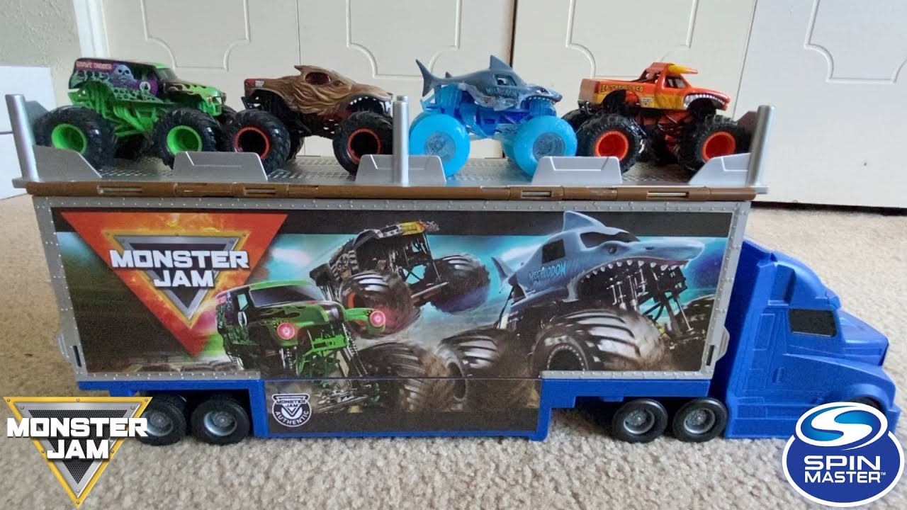 SPIN MASTER MONSTER JAM TRANSFORMING HAULER PLAYSET!