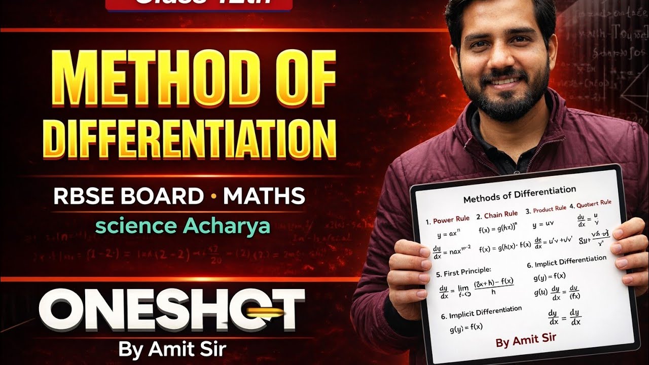 ​Differentiation (अवकलन) : सभी महत्वपूर्ण Formulas एक ही वीडियो में! | Formula Revision by Amit Sir 