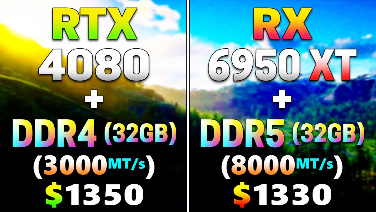 RTX 4080 + 3000 MT/s DDR4 vs RX 6950 XT + 8000 MT/s DDR5 | PC Gameplay Tested