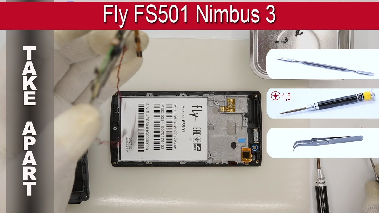 Как разобрать 📱 Fly FS501 Nimbus 3 Разборка и ремонт