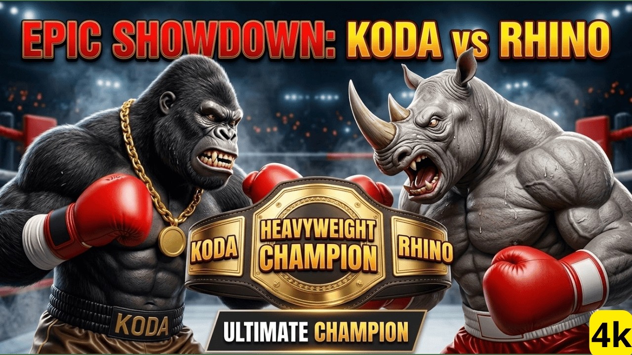 Koda Gorilla vs Giant Rhino 🥊 Brutal Heavyweight Boxing Fight | Insane KO Finish