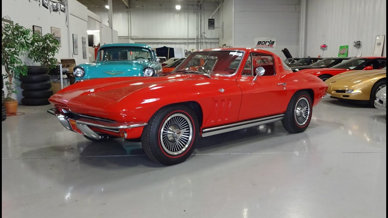 1965 Chevrolet Corvette Coupe in Red & 327 / 365 HP Engine Sound on My Car Story with Lou Costabile