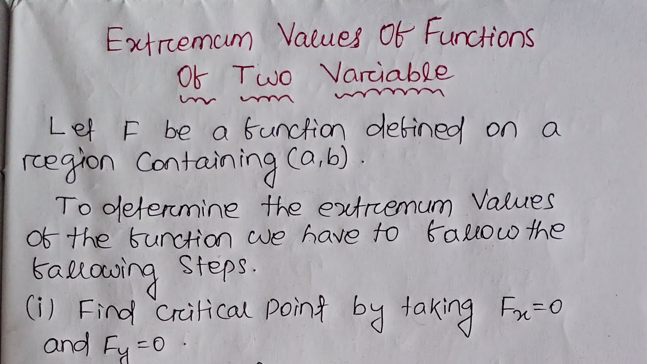 Extremum values of function of two variable....[