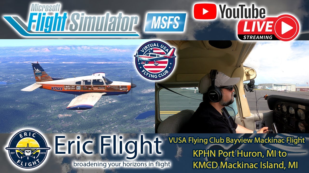 VUSA Flying Club Bayview Mackinac Flight | KPHN Port Huron, MI to KMCD Mackinac Island, MI