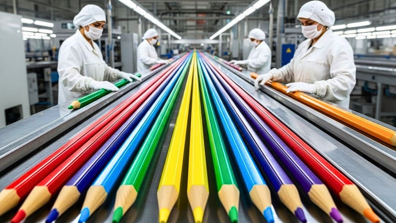 CÓMO se HACEN los LÁPICES de COLORES en las MEGA FÁBRICAS