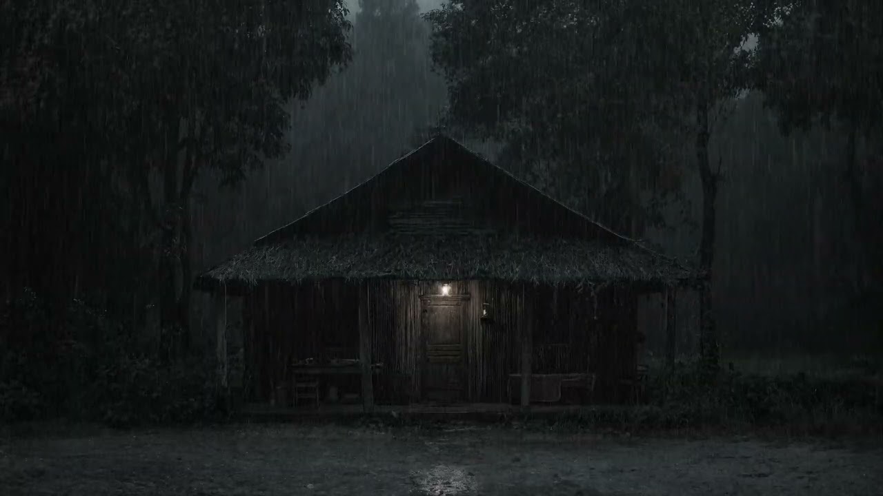 Orage, pluie et cheminée dans un chalet douillet 🔥Ambiance parfaite pour dormir et se détendre 😴 #4k