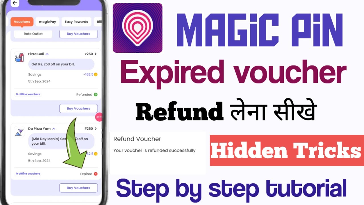 Magic pin expired voucher refund kaise le | magic pin voucher refund process | magic pin app voucher
