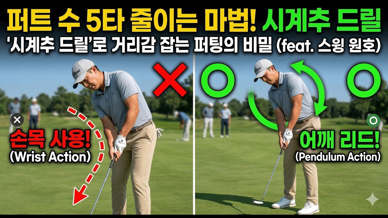 손목 꺾이는 순간 퍼팅은 끝입니다. 방향성 100% 보장하는 '어깨 진자 운동'