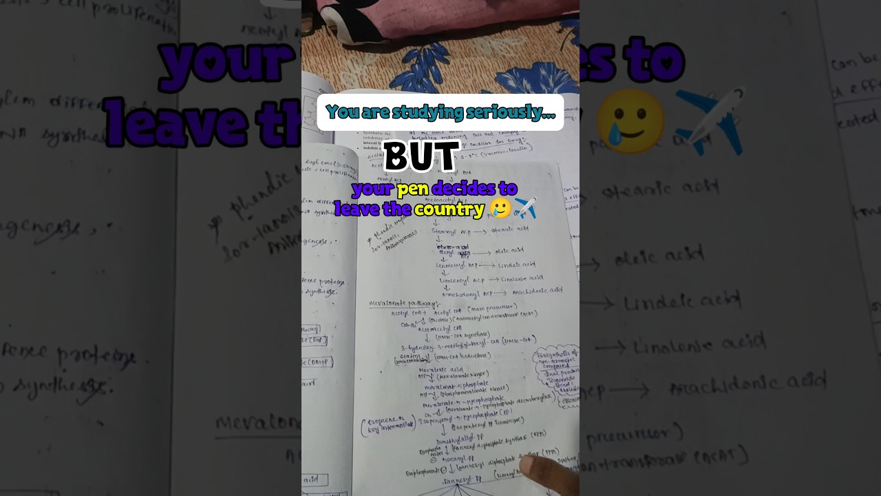 Studying Hard but My Pen Gave Up 😭✍️ | Relatable Student Life