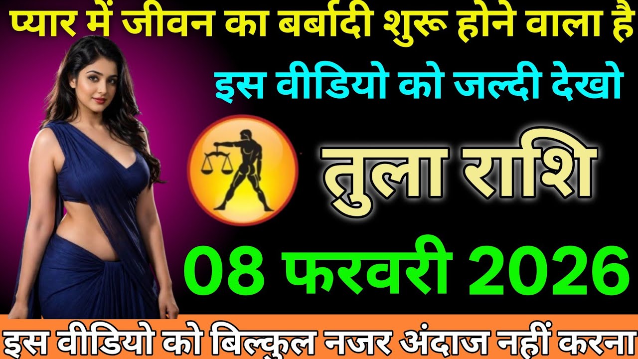#तुला राशि दिनांक 8 फरवरी 2026 प्यार में जीवन का बर्बादी शुरू होने वाला है इस वीडियो को जल्दी देखें#