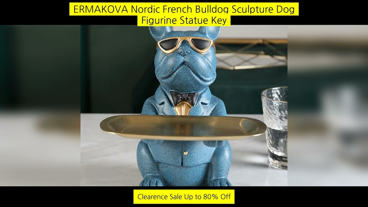 Ermakova Nordic French Bulldog Sculpture Dog Figurine Statue Key Jewelry