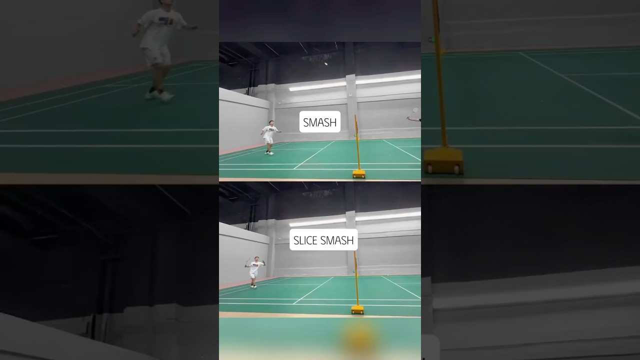 Understand smash and slice smash in 10 seconds #badminton #badmintonplayer