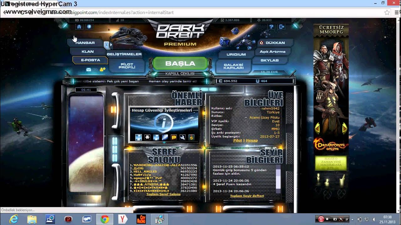 Darkorbit Credi Ve Uridyum Hilesi gerçek